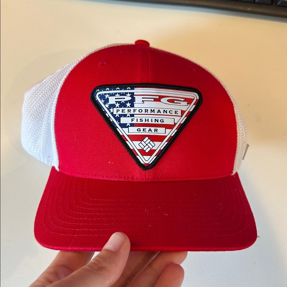 Columbia White Mesh Cap